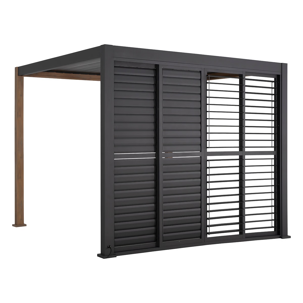 sliding shutter for bioclimatic pergola evora graphite