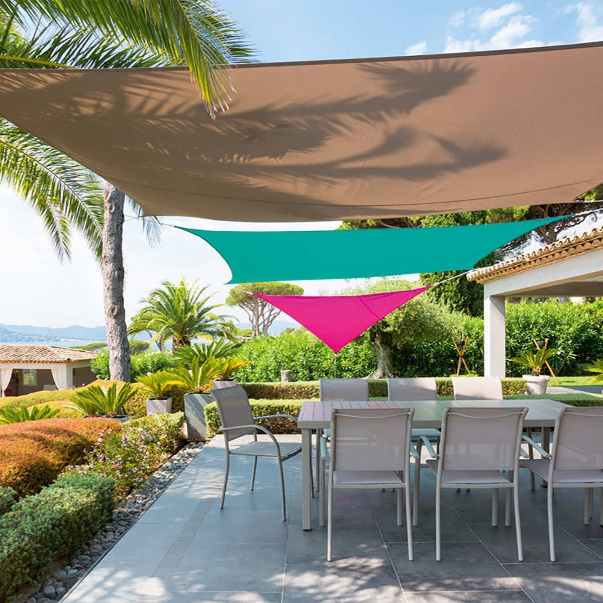 rectangular sun shade curacao  rectangular taupe