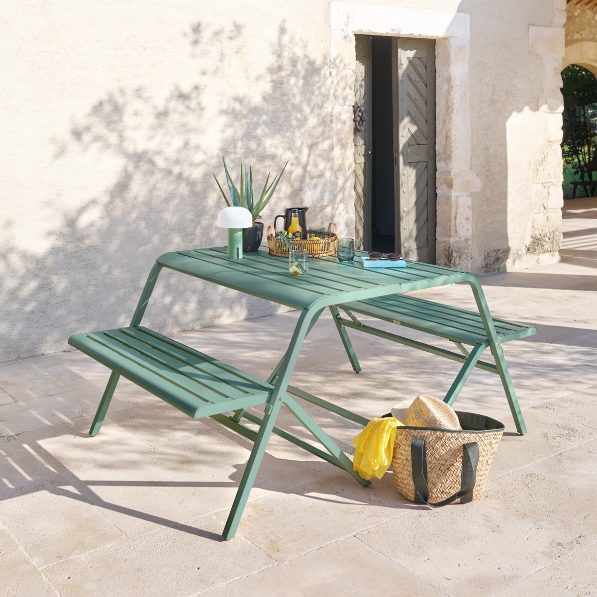folding picnic table drilia for balcony olive green