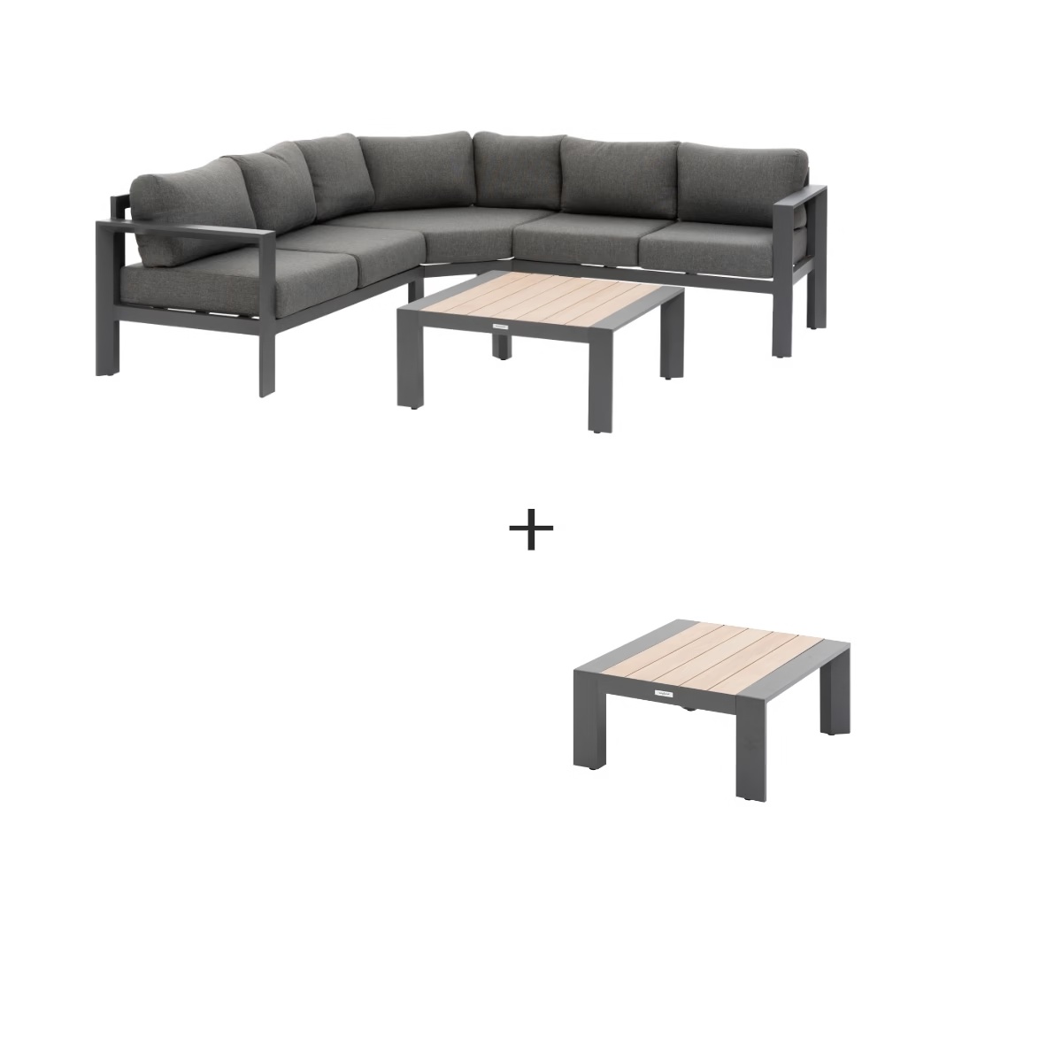 corner garden set graphite honey