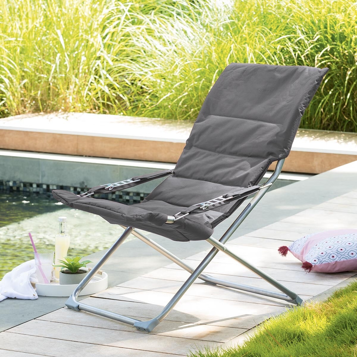 garden armchair milos slate