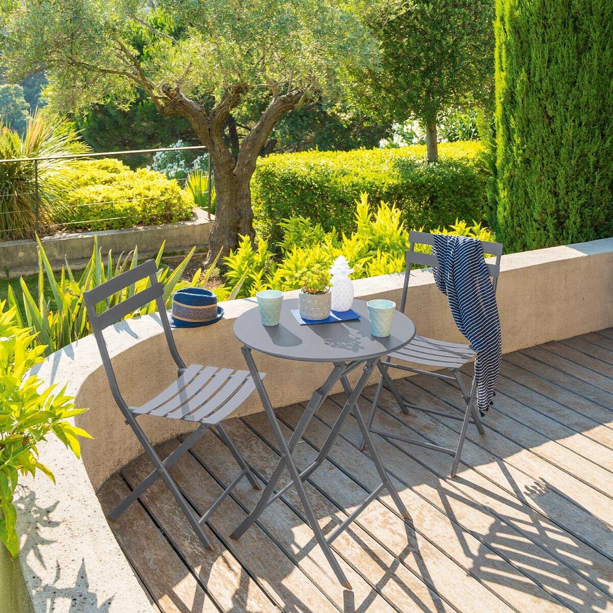 round foldable garden table greensboro quartz grey