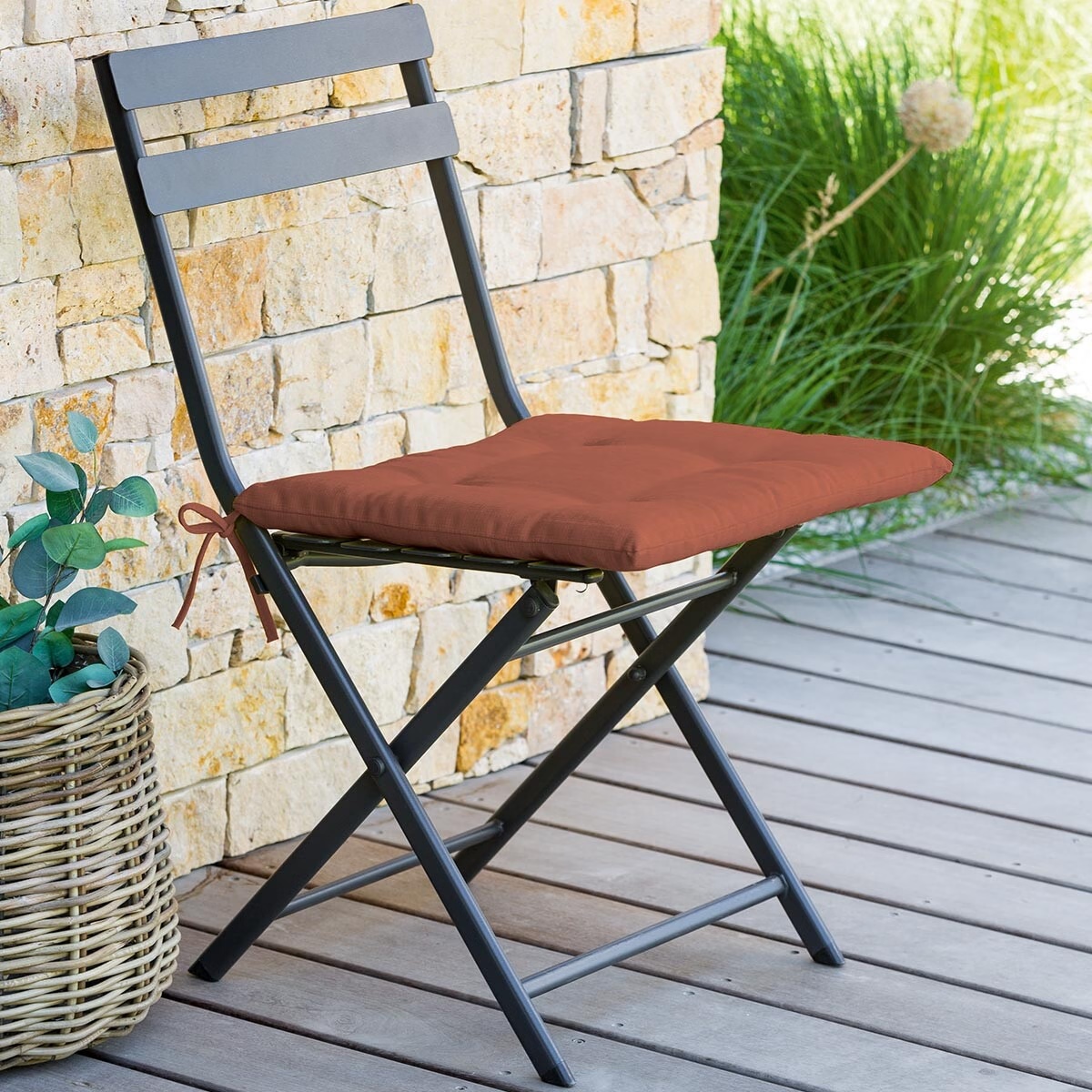 square chair cushion 4 points korai terracotta