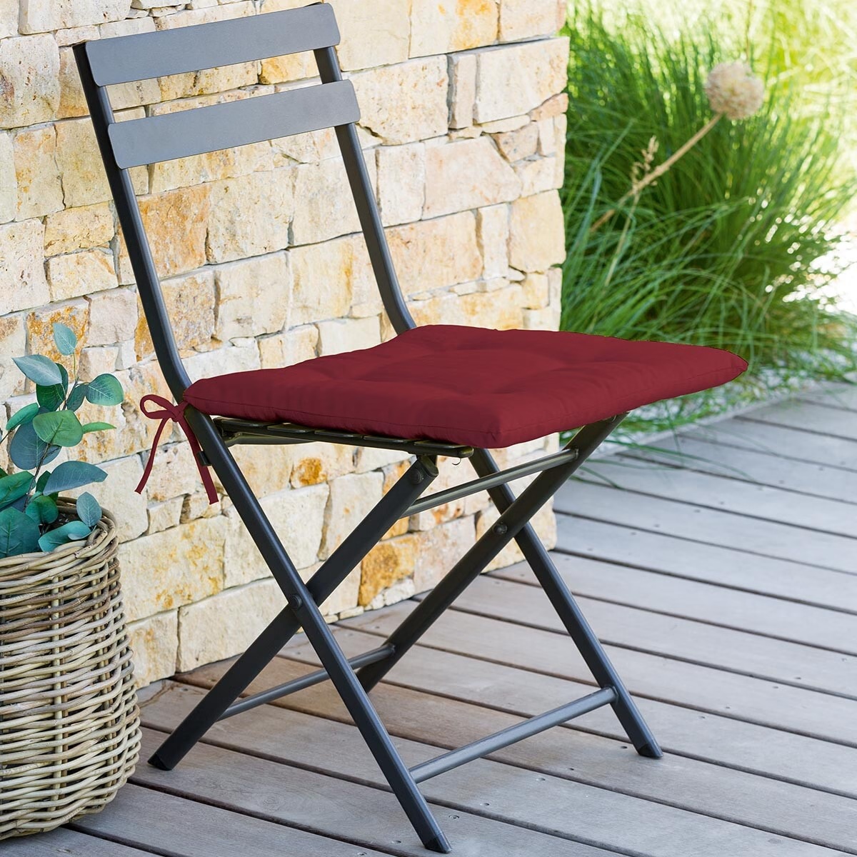 square chair cushion 4 points korai burgundy