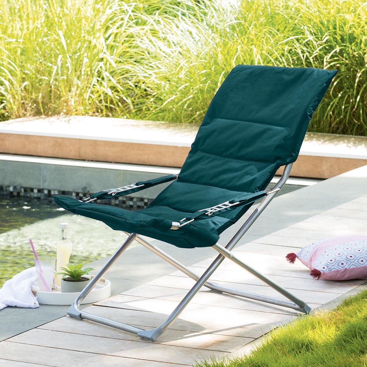 garden armchair milos duck blue