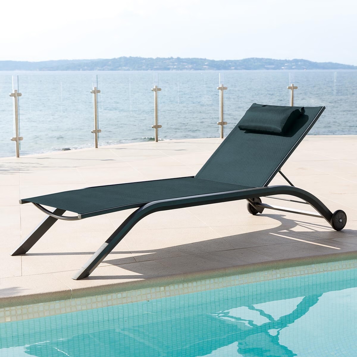 sun lounger milenio teal graphite grey
