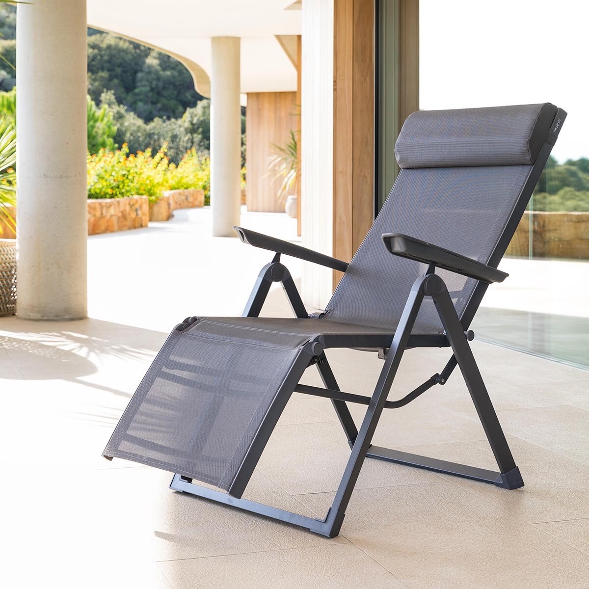 reclining garden armchair decima anthracite graphite