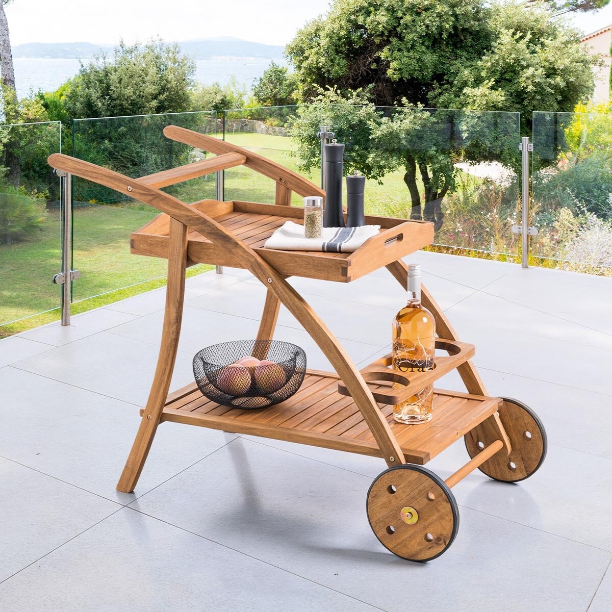 two tier serving trolley tiwi acacia
