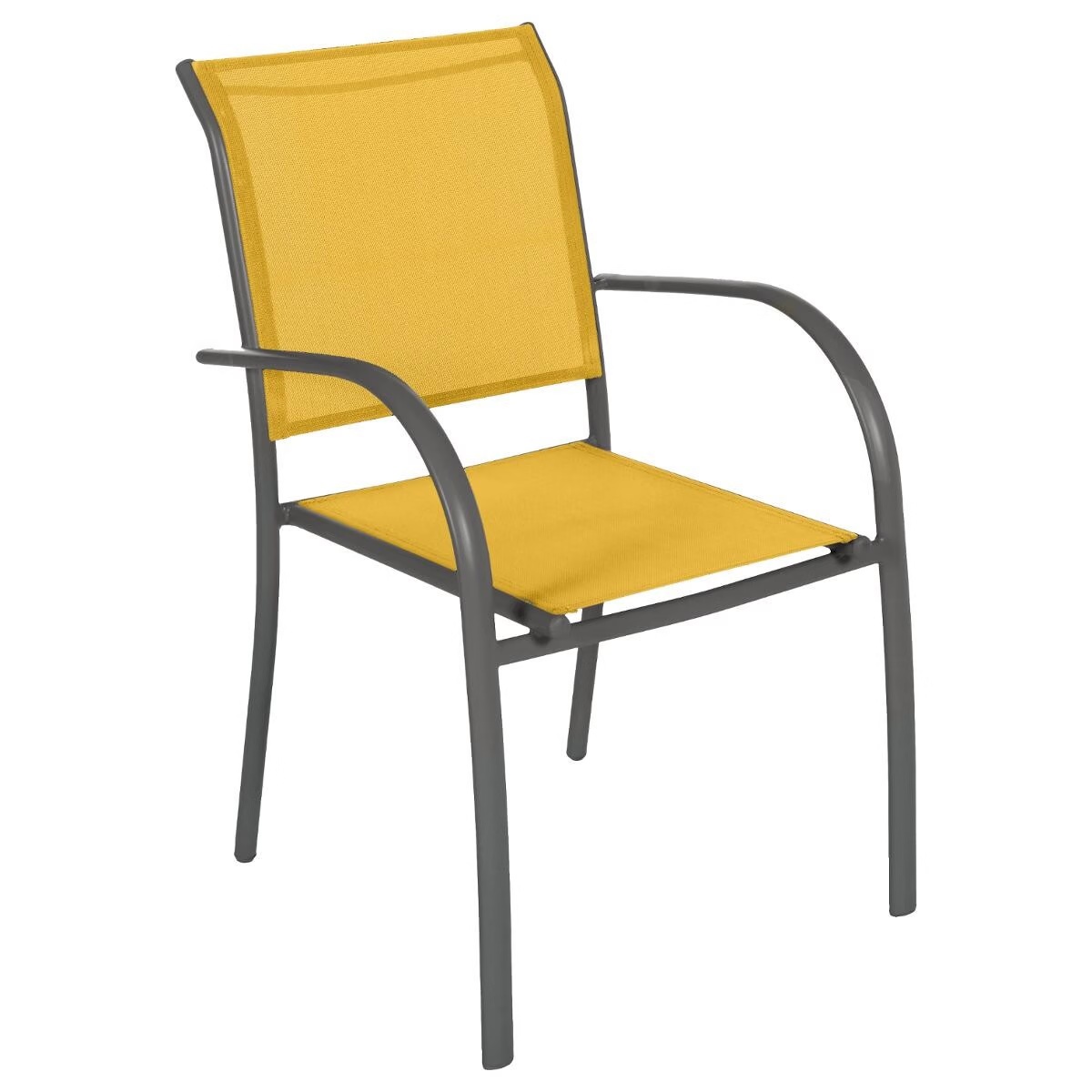 stackable garden chair piazza mustard yellow graphite grey