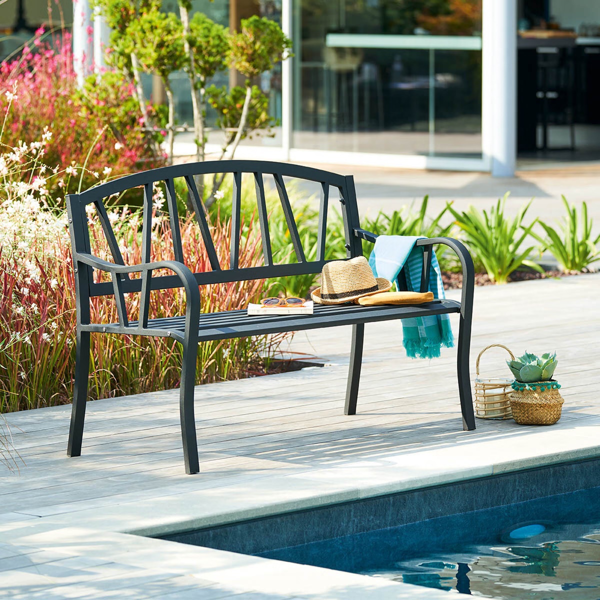 garden bench alvernia black
