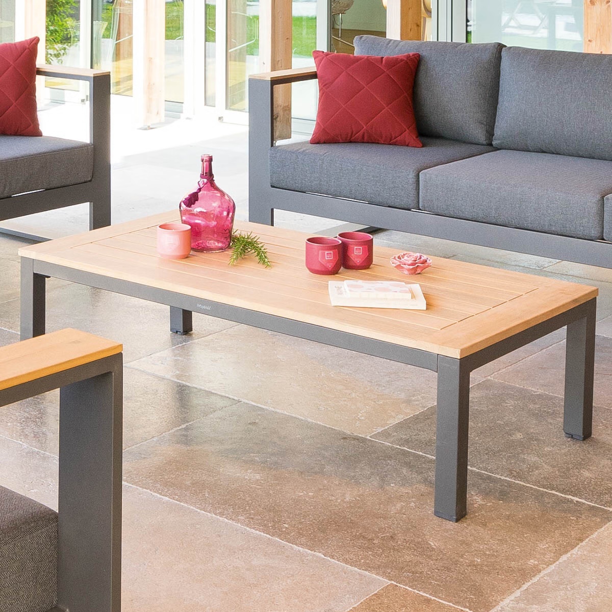 rectangular garden coffee table emperia graphite grey