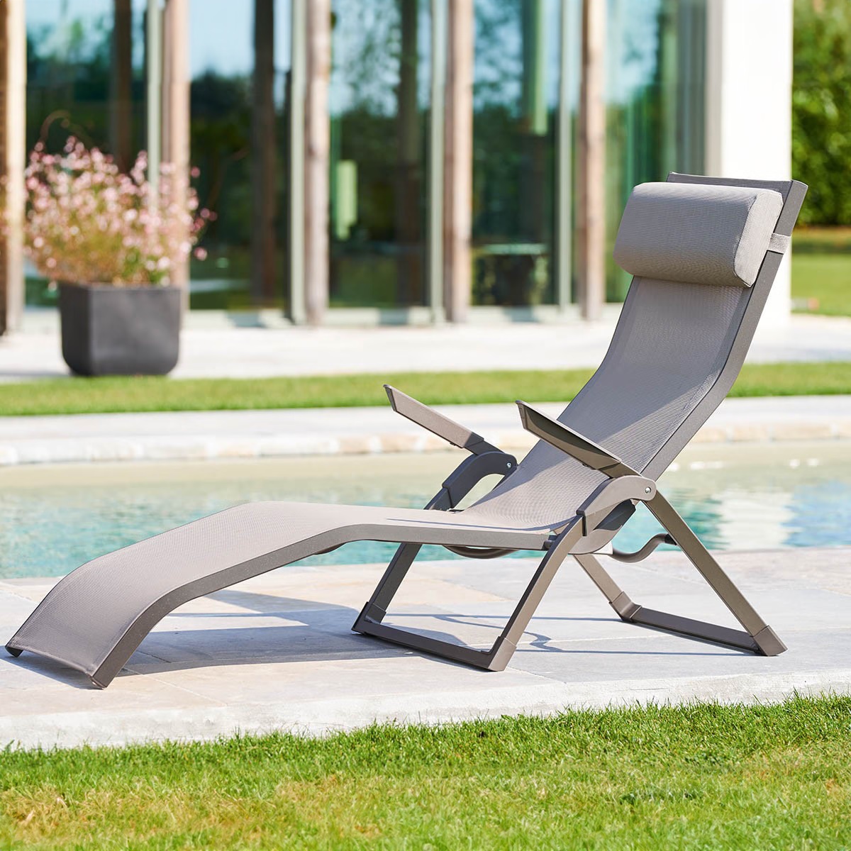 sun lounger decima hazelnut brown praline brown