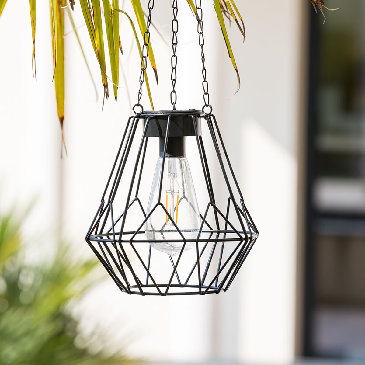 solar pendant light  flave black