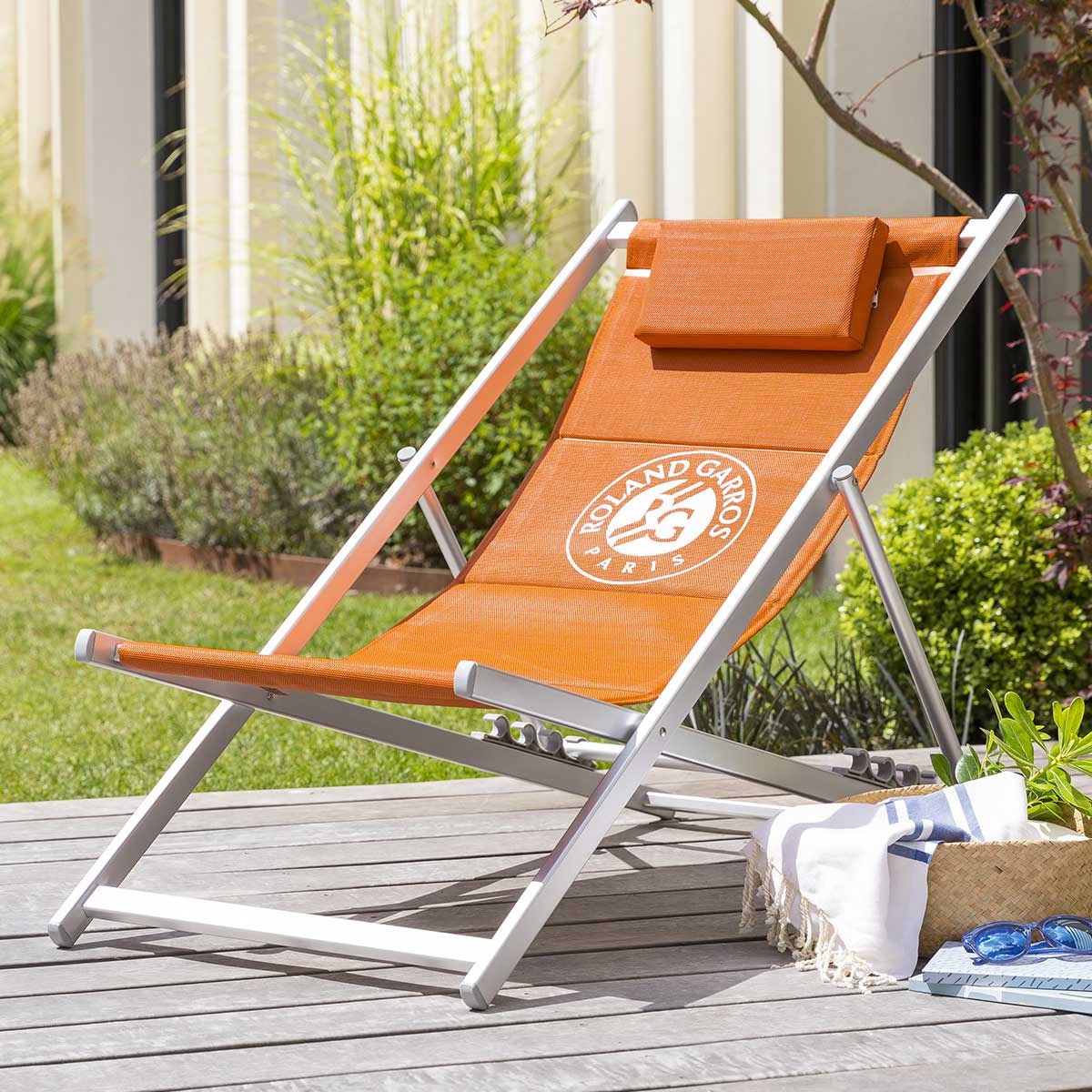 foldable garden deckchair porte d auteuil brick dust