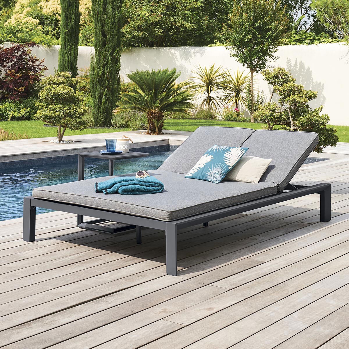 double sun bed evasion anthracite graphite grey