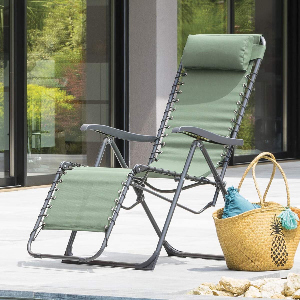 garden armchair milos olive green