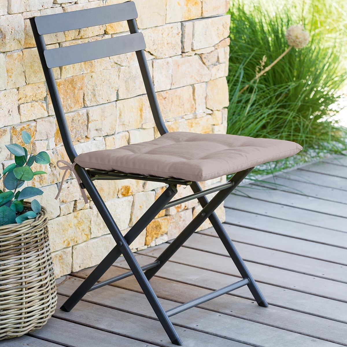 square chair cushion 4 points korai taupe