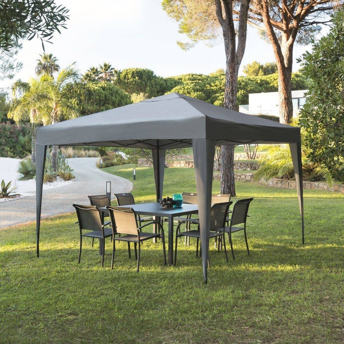foldable gazebo easy up slate grey
