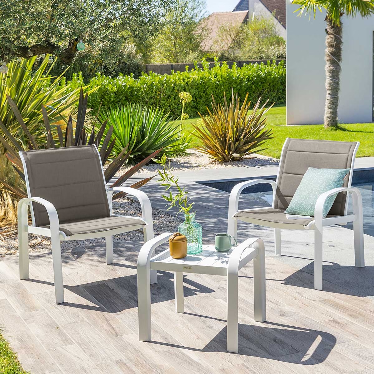 garden furniture set elyn hazelnut white