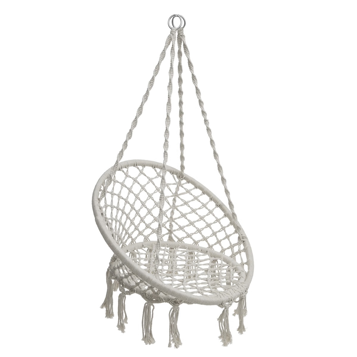 macrame hanging chair plumaya beige