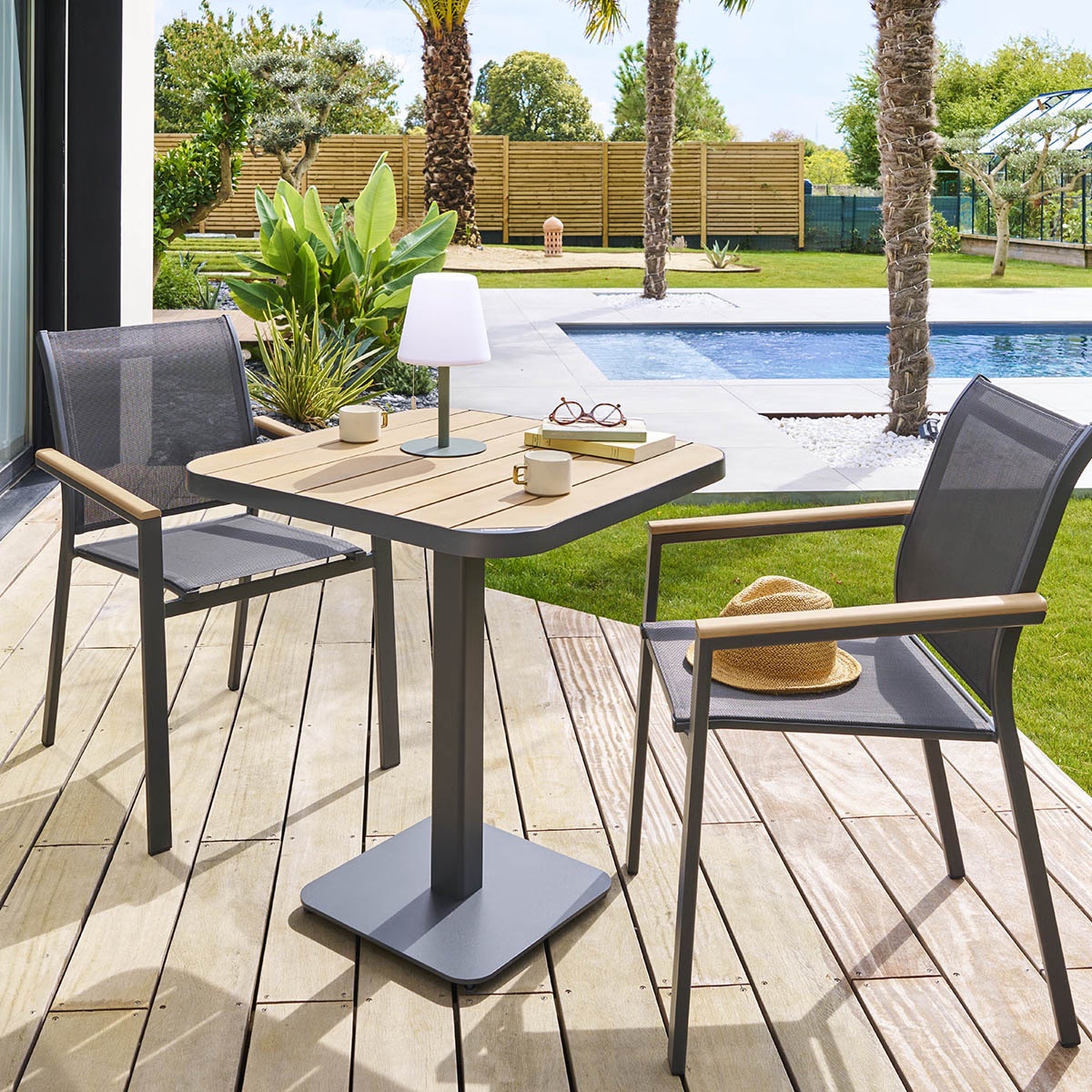 bistro garden table tyla acacia graphite
