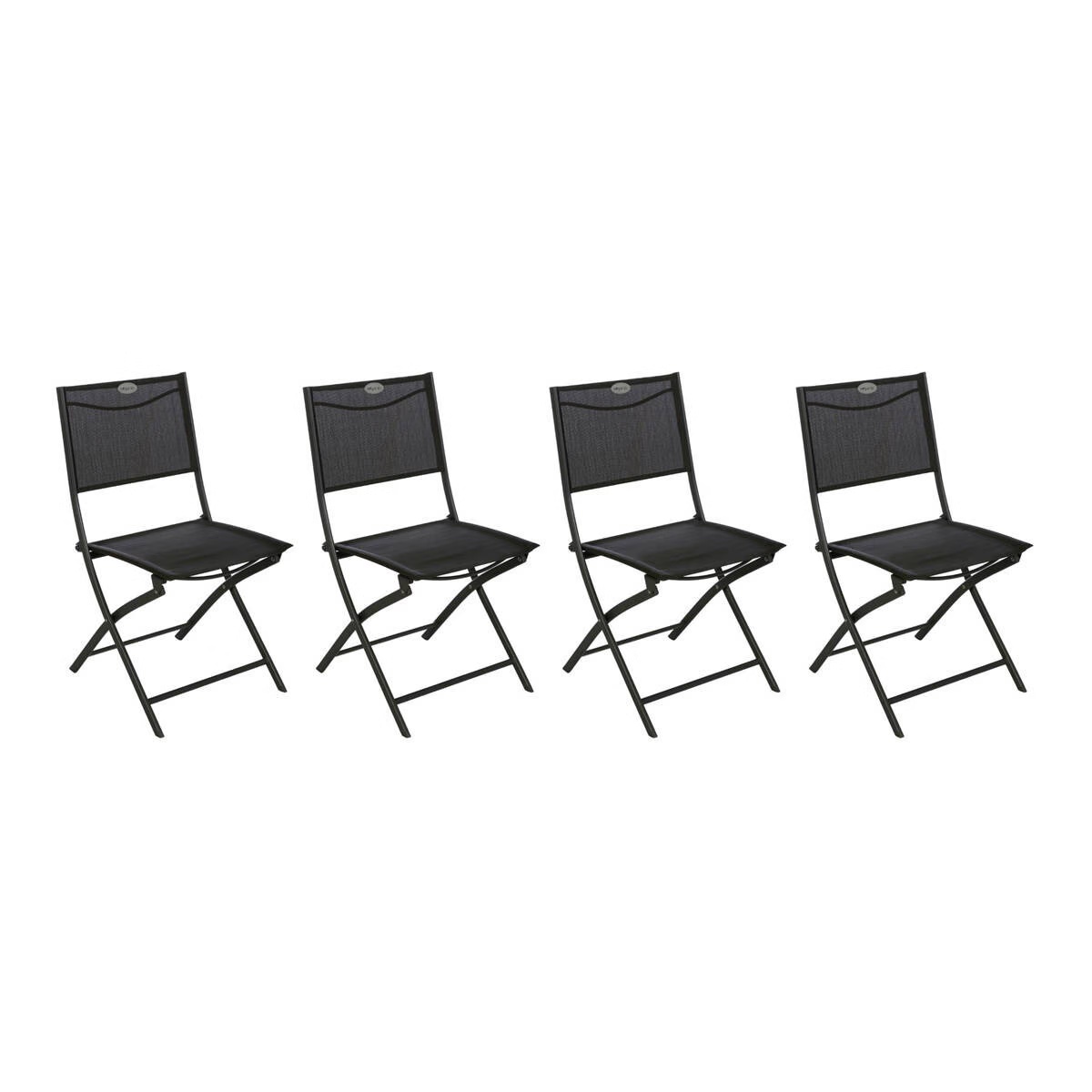 set of 4 foldable garden chairs modula anthracite graphite