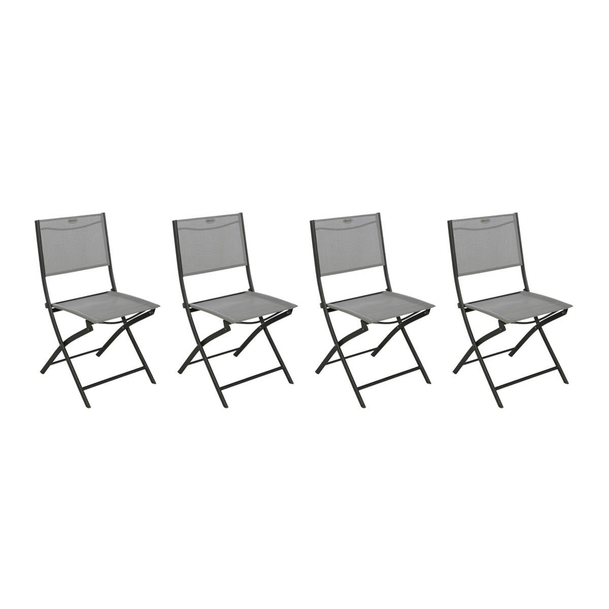 set of 4 foldable garden chairs modula pebble graphite