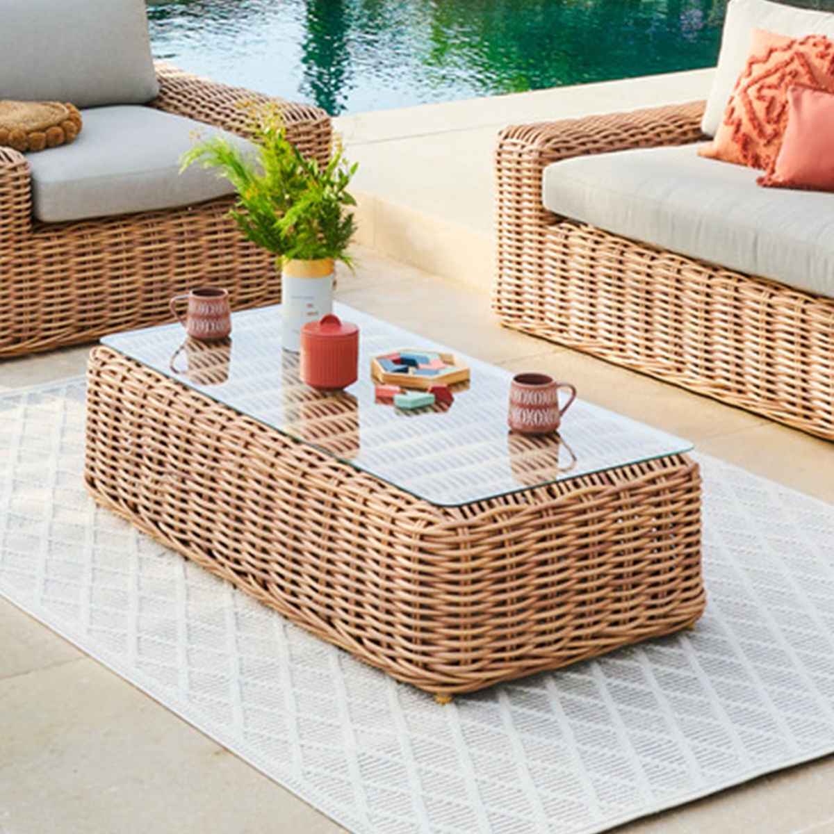 rectangular garden coffee table savinia tahi