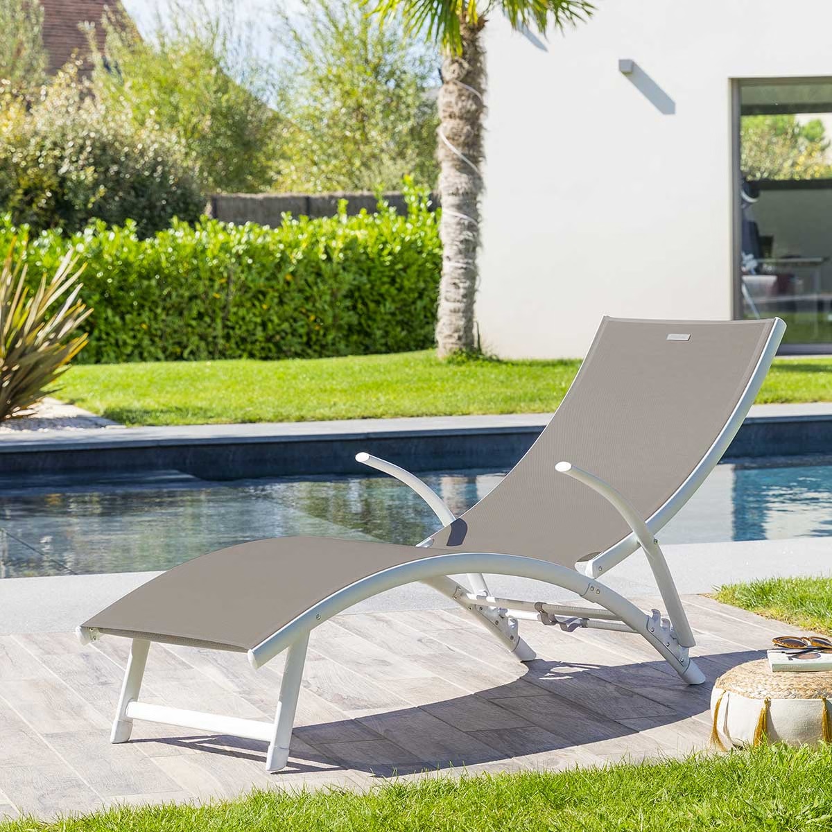 sun lounger samba noisette white