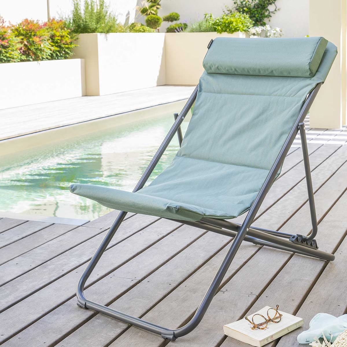 folding garden chair jubba jade green and graphite