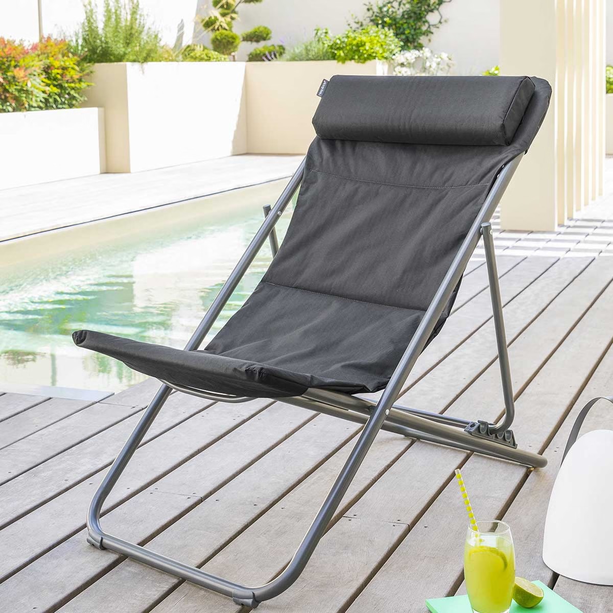 folding garden chair jubba anthracite and graphite