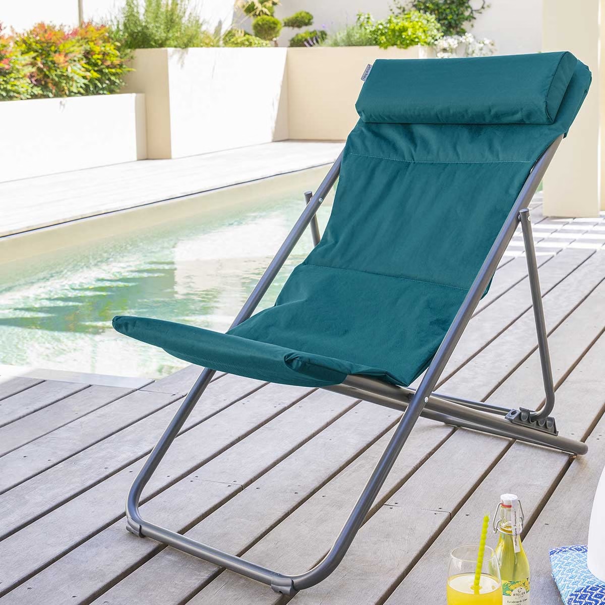 folding garden chair jubba duck blue and graphite