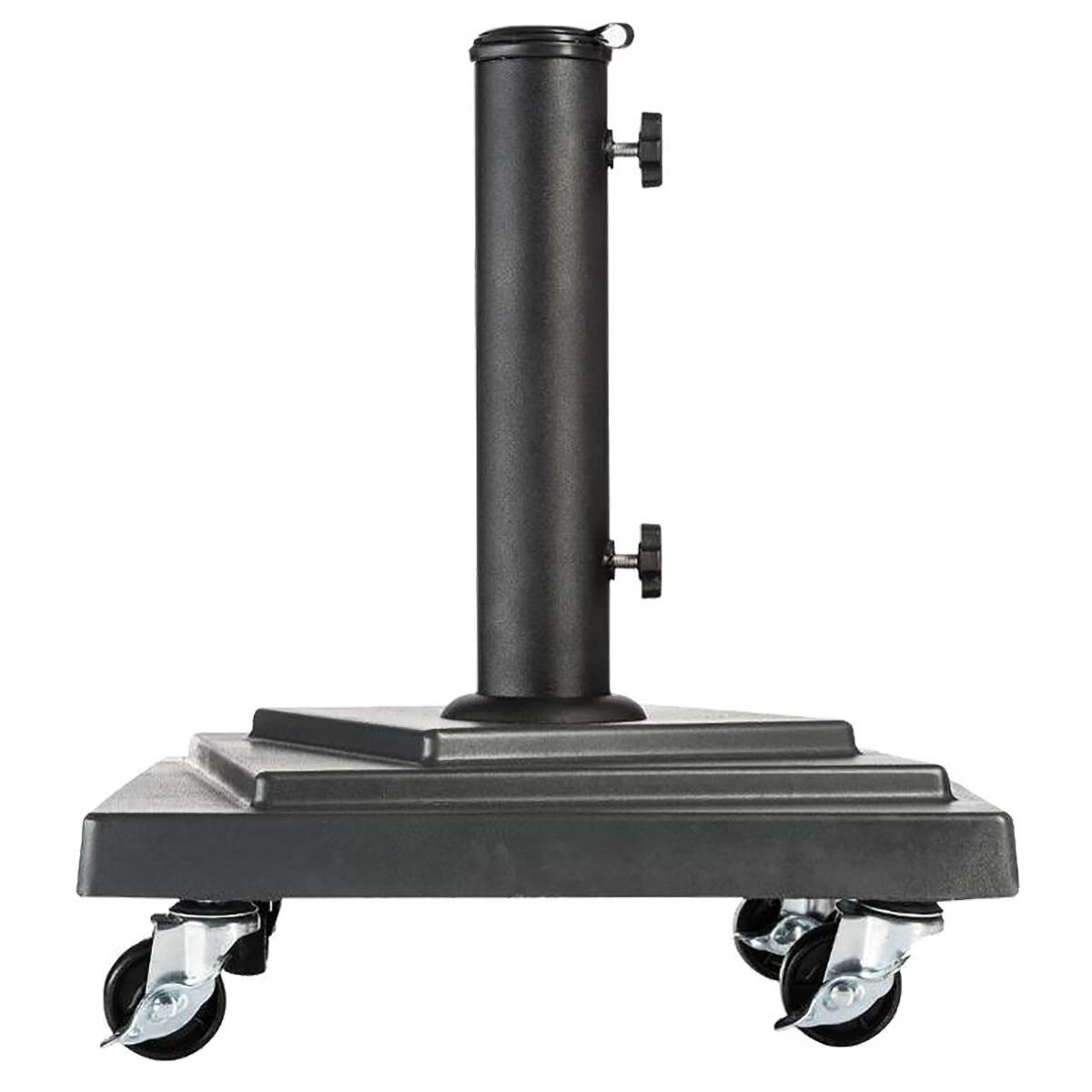square parasol stand with wheels black