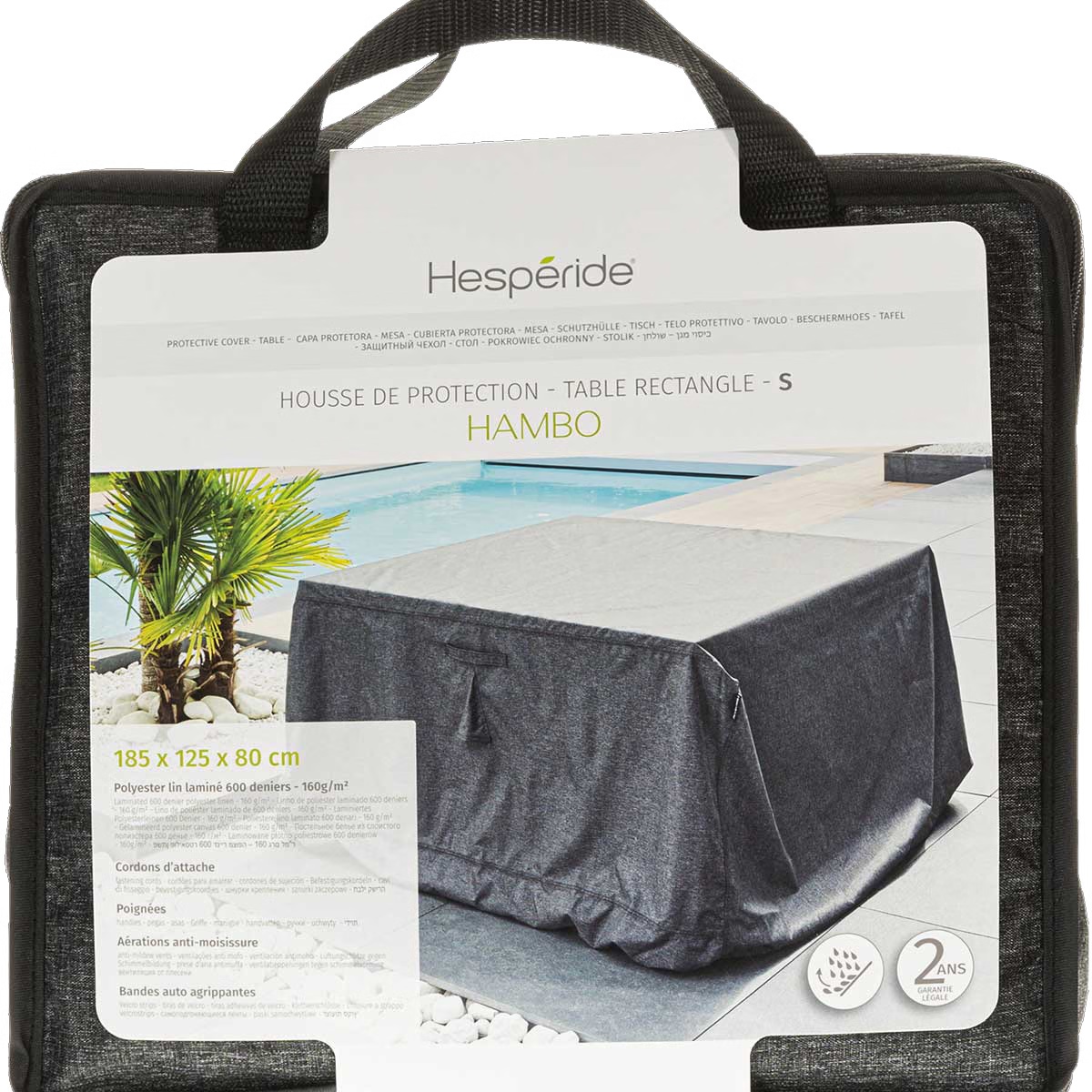 protective cover hambo for rectangular table grey s