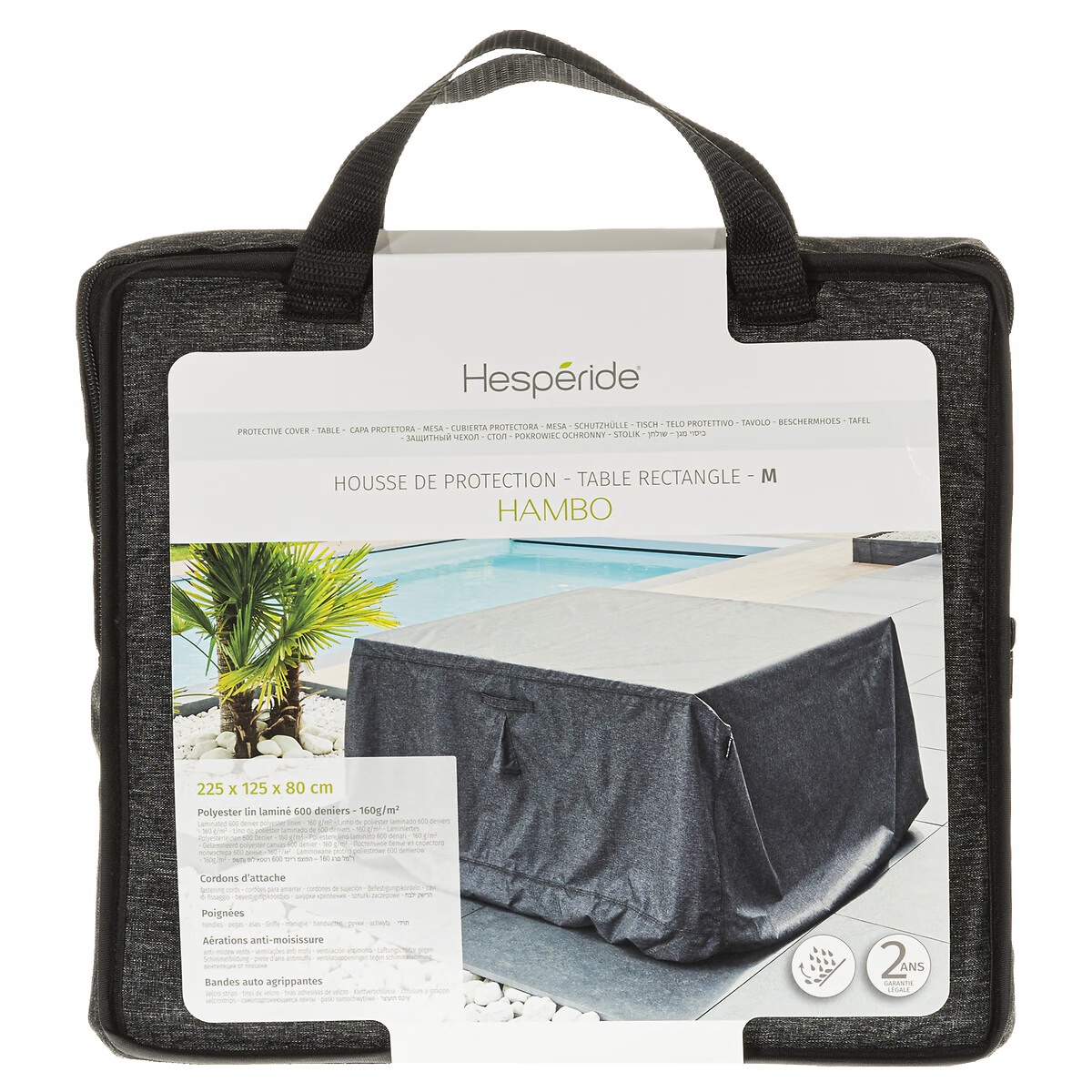 protective cover hambo for rectangular table grey m