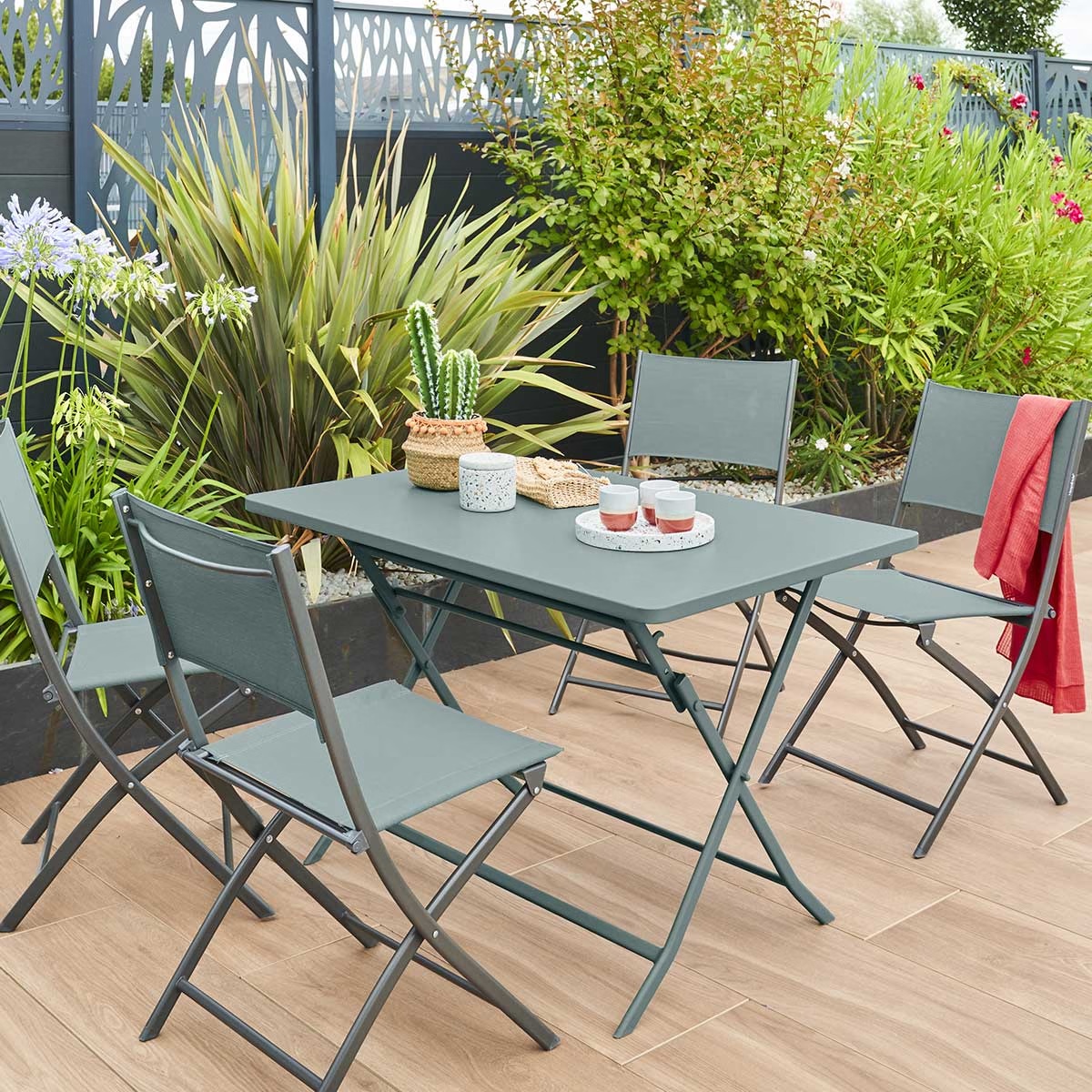 folding rectangular garden table greensboro jade green