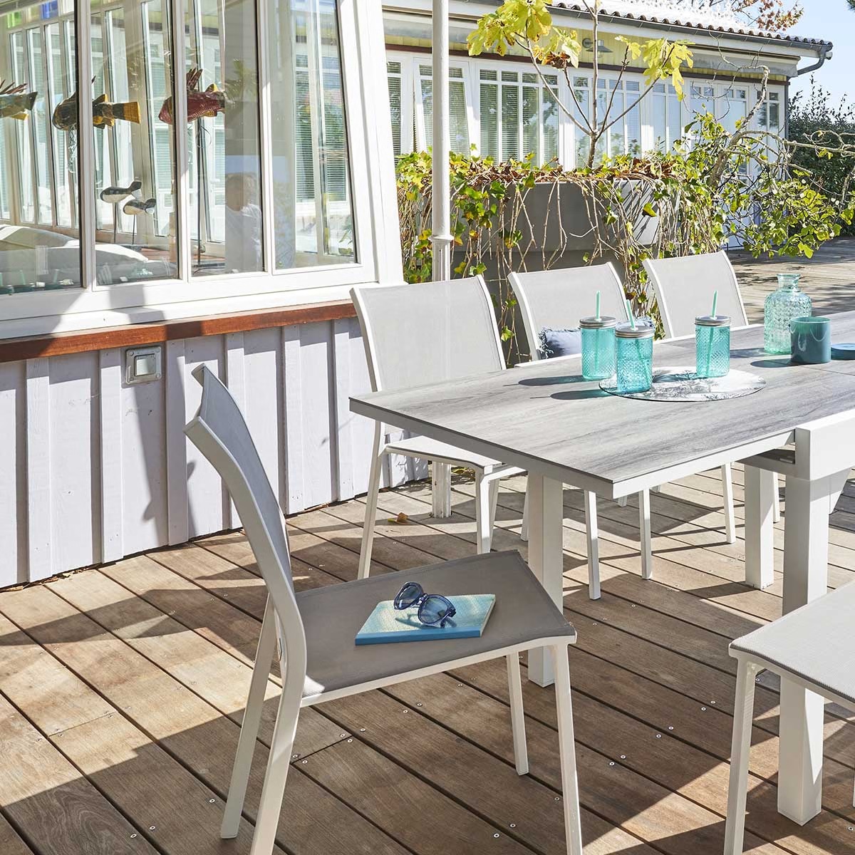 stackable garden chair essentia pebble white