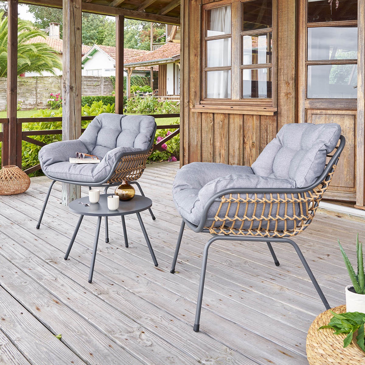 duo garden furniture set paopao graphite grey