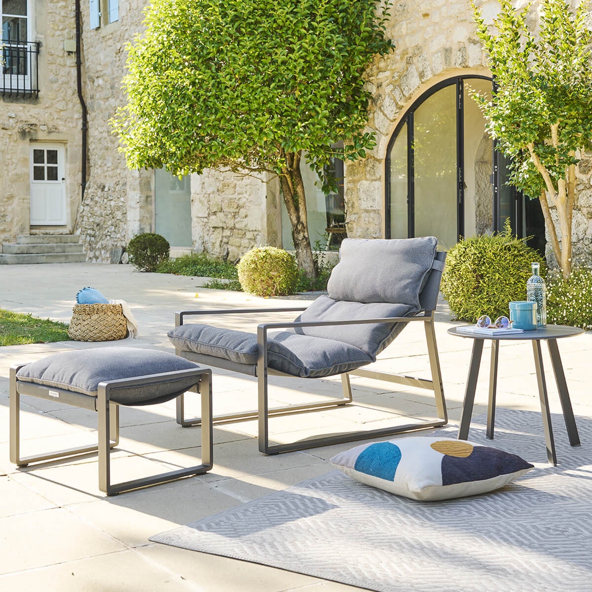 garden recliner lambinio graphite