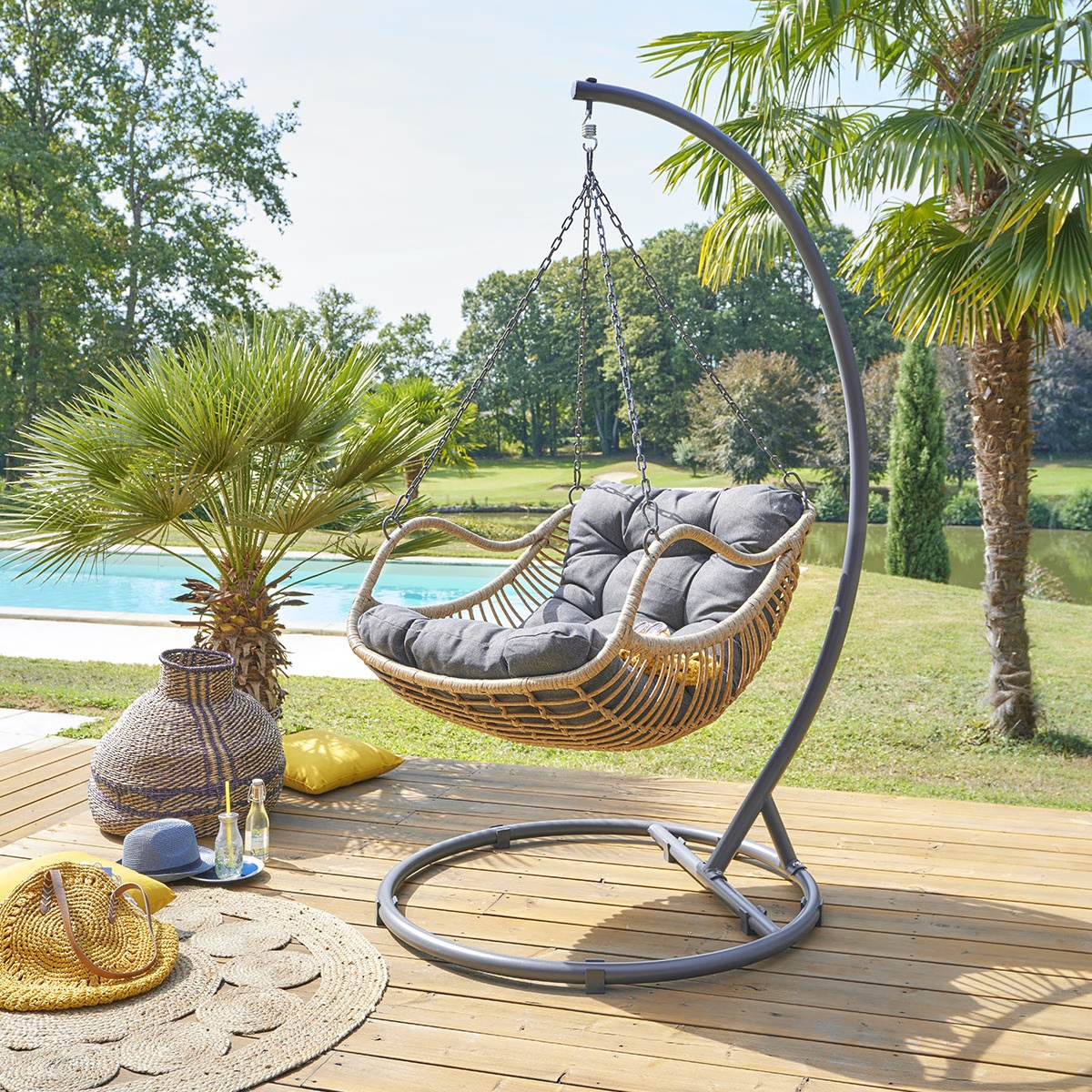 egg shaped hanging chair gibraltar slate