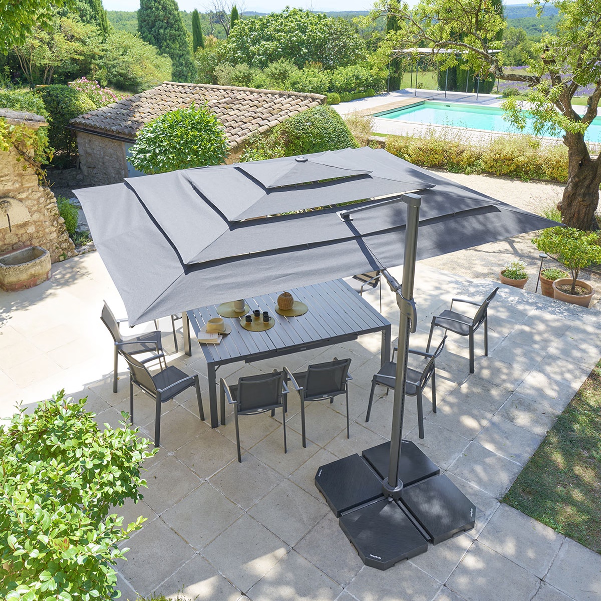 rectangular offset multi part parasol melhia anthracite