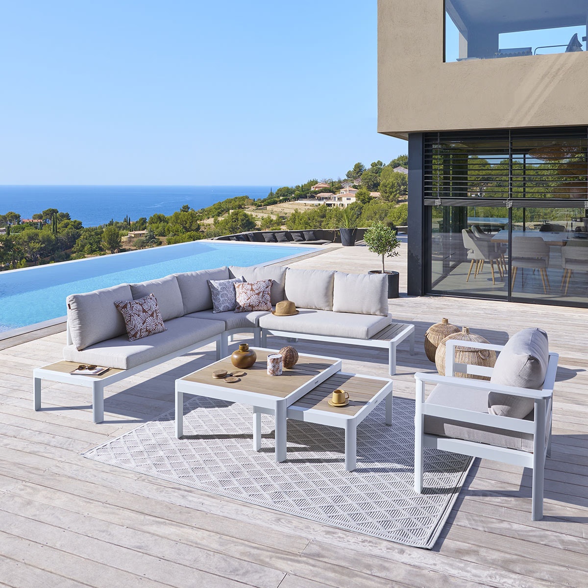 corner garden furniture set paradize white