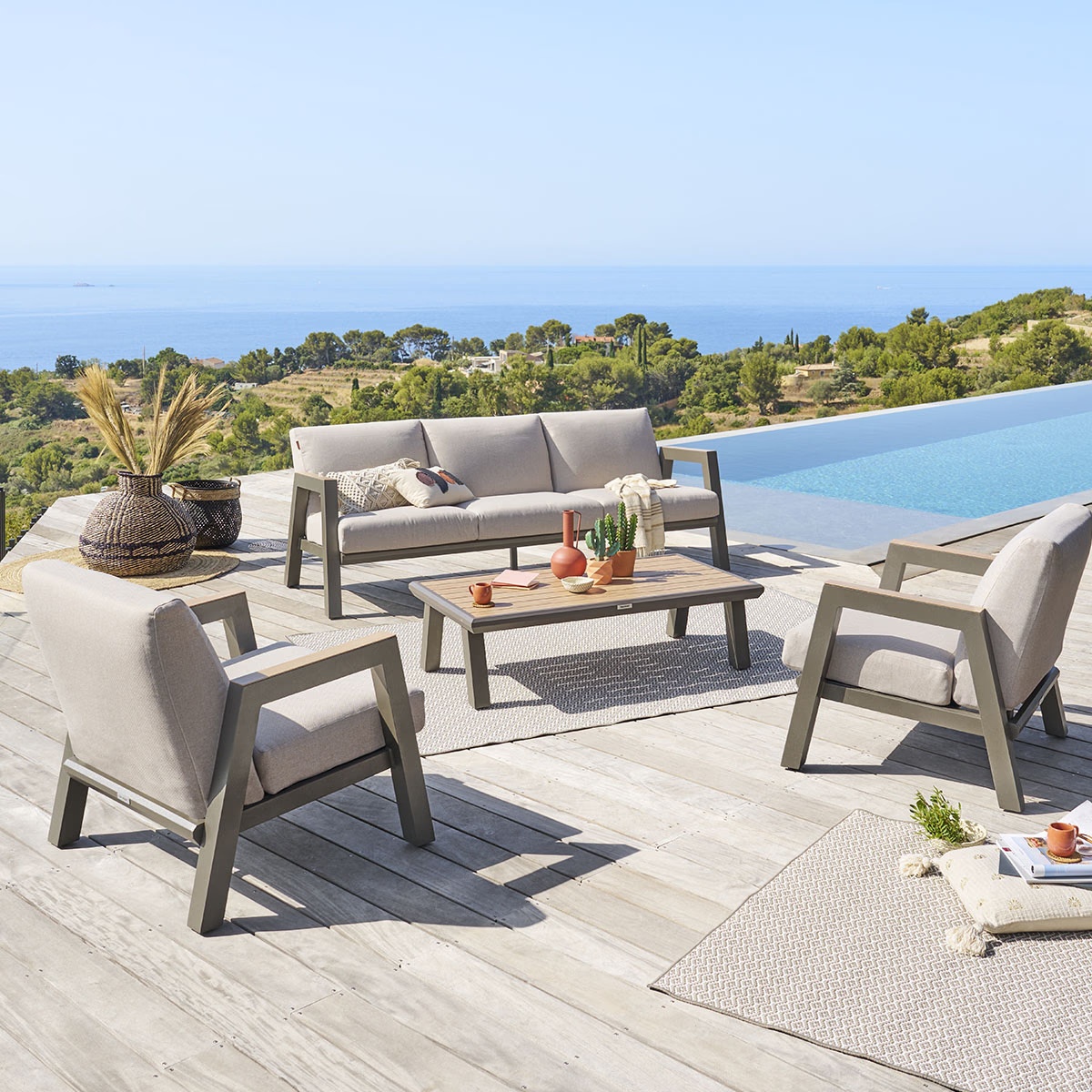 garden furniture set axiome beige praline