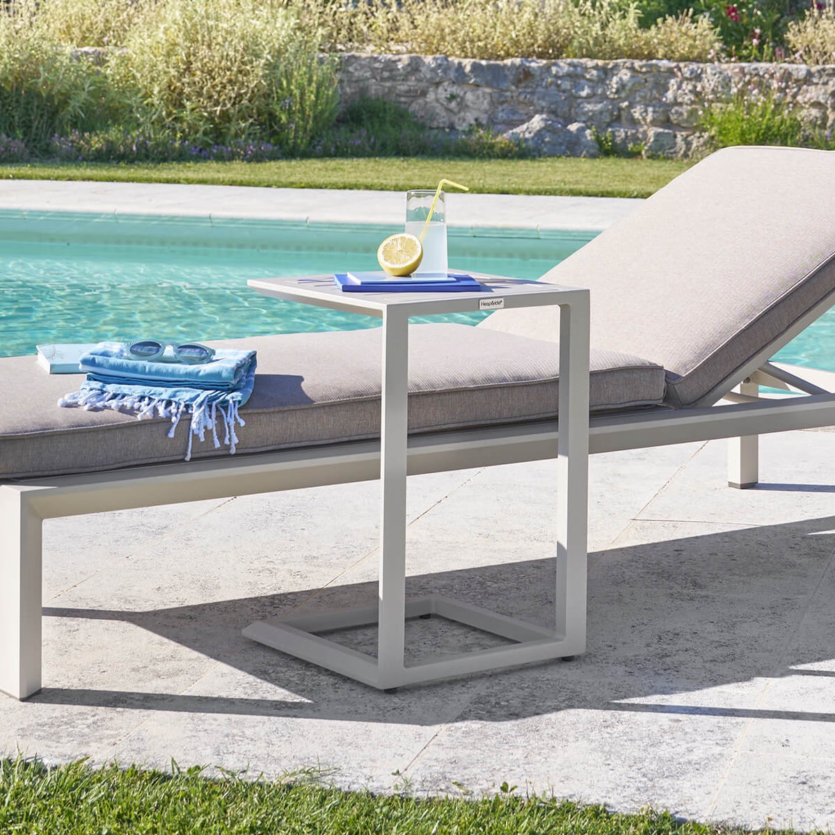 square garden side table evasion clay