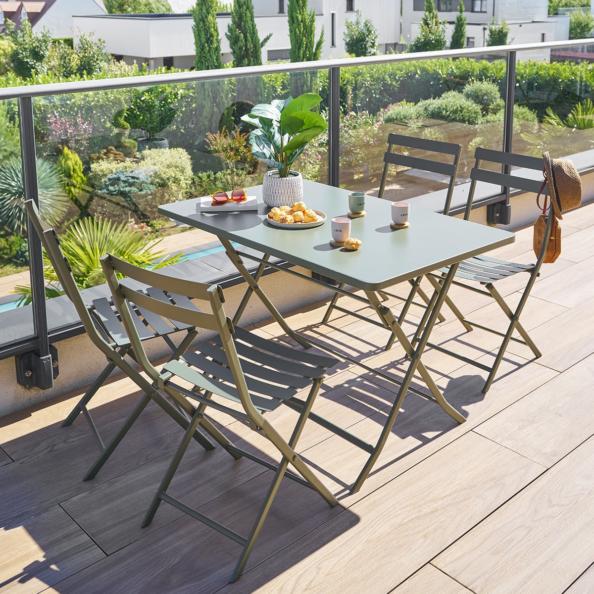 folding rectangular garden table greensboro laurel green