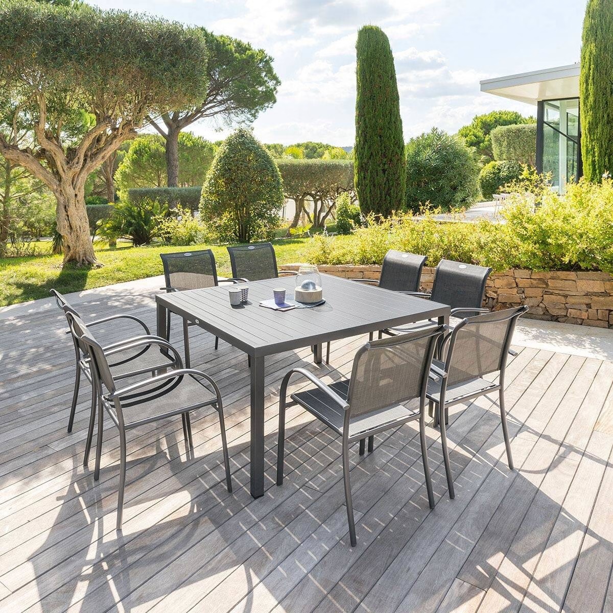 square garden table piazza graphite grey