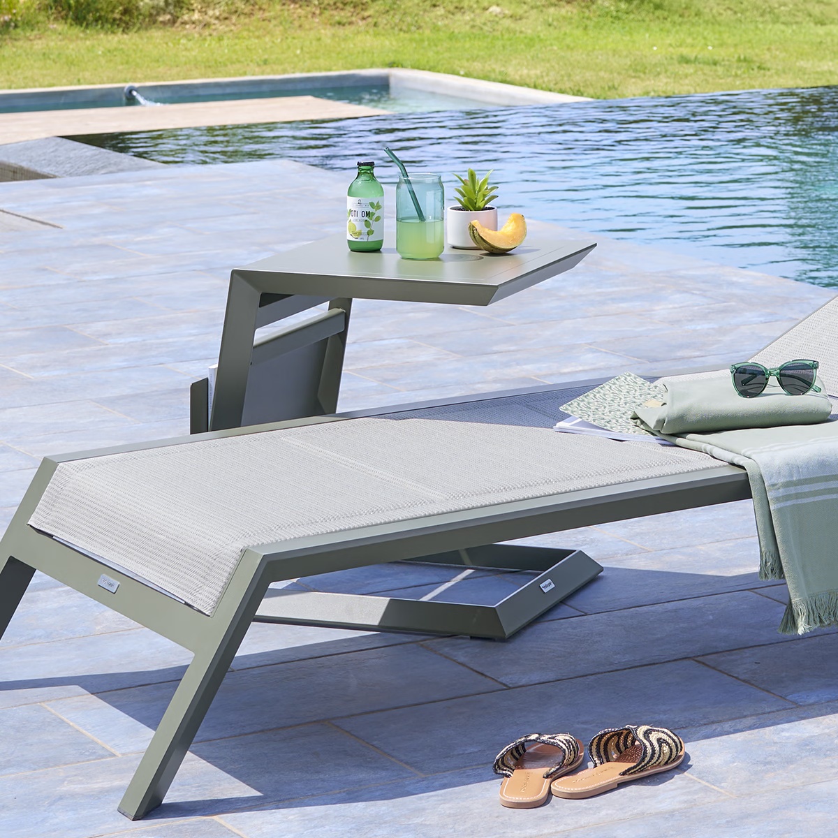 square garden side table allure laurel green