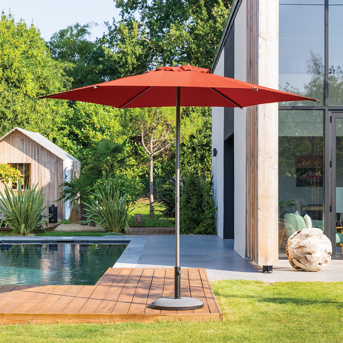 straight square parasol soya amber