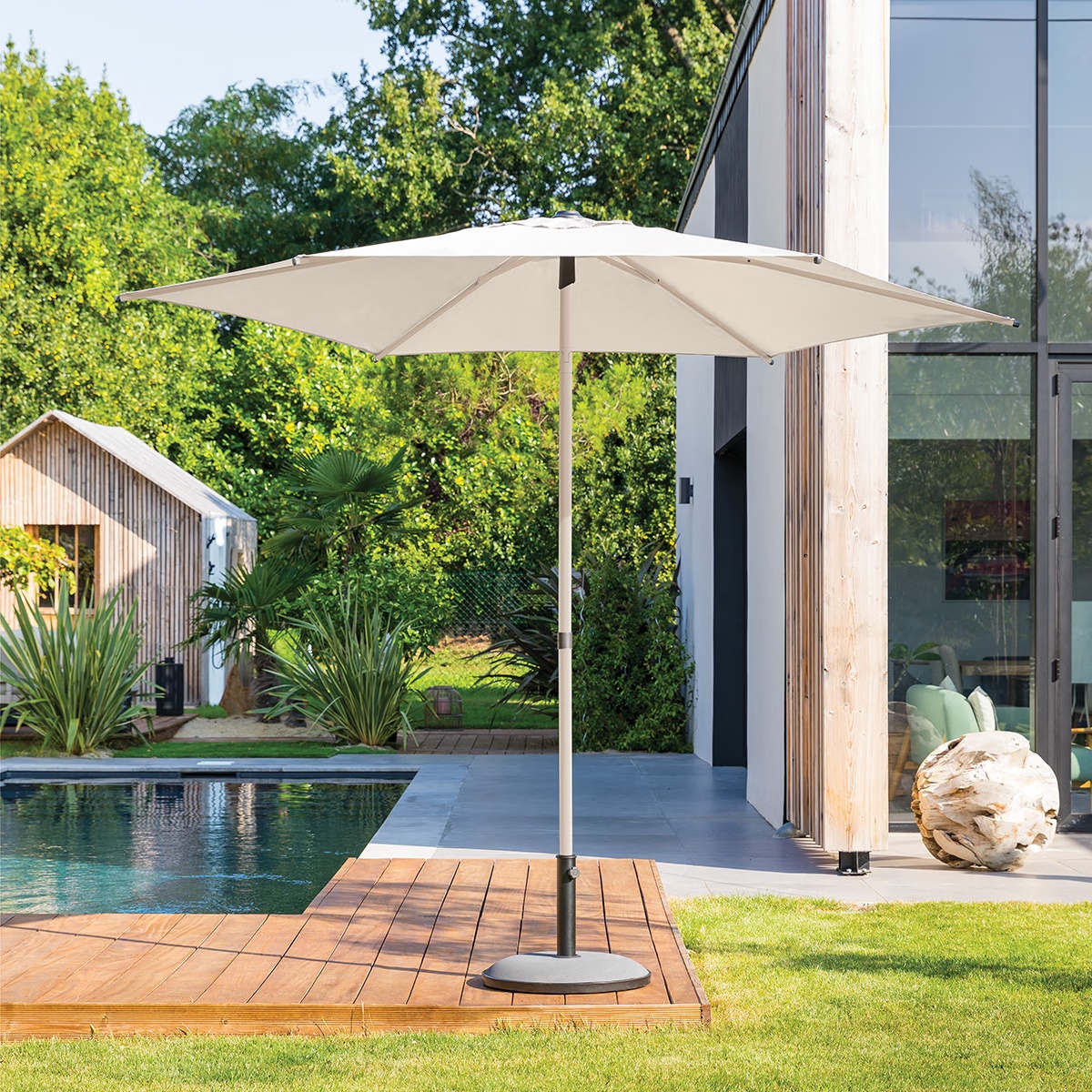 straight square parasol soya clay wheat
